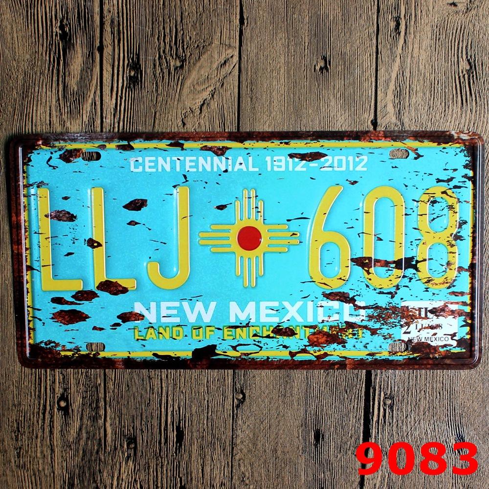 Retro License Plate Frameless Iron Restaurant Bedroom Hotel Decoration