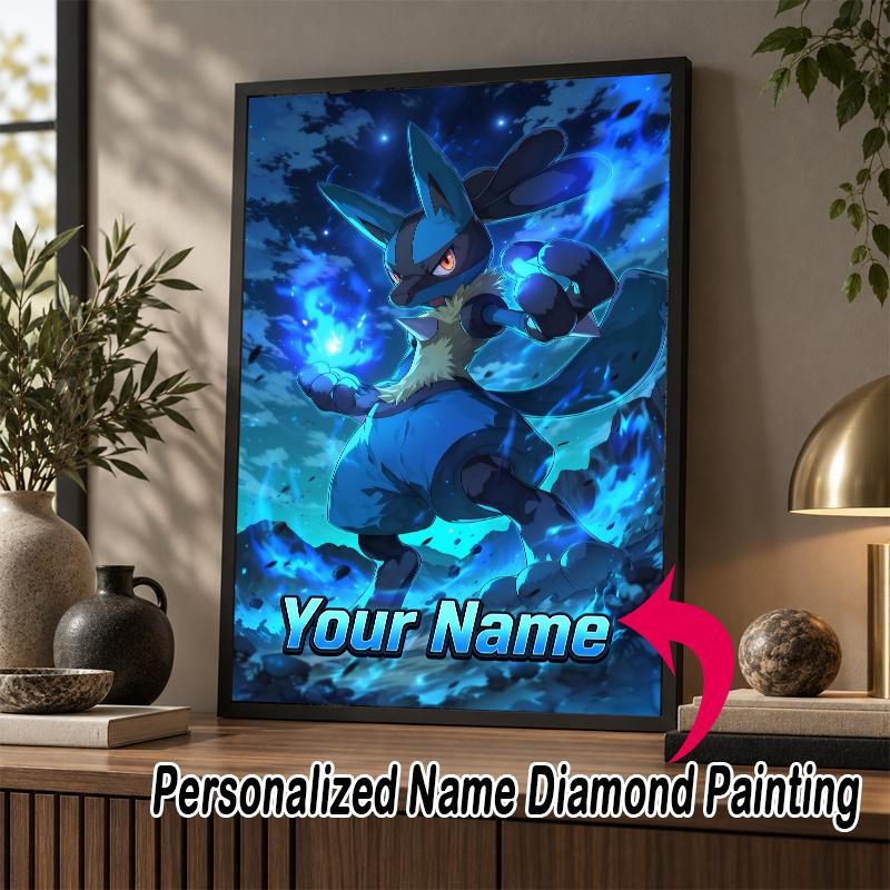 Personalized Greninja Diamond Art Custom Name 5D Diamond Painting Full Drill DIY Craft