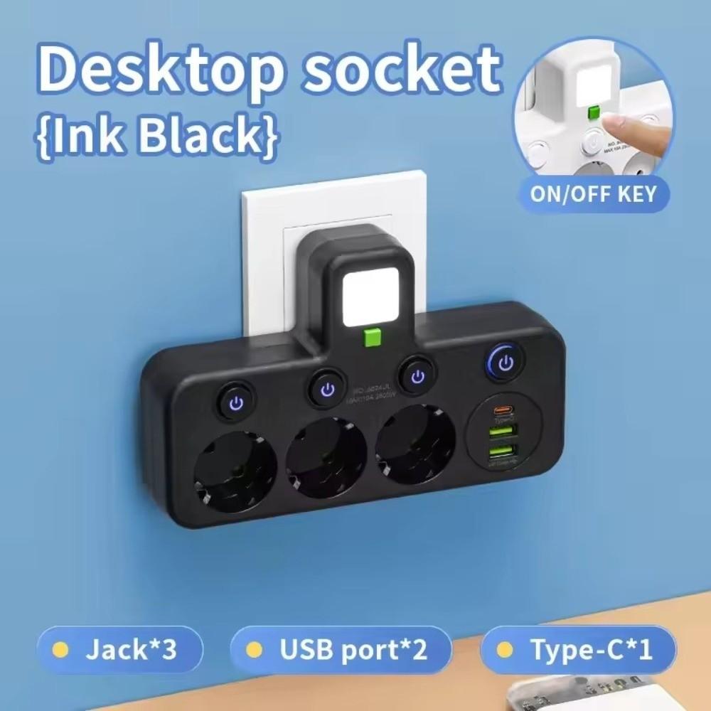 Wall Mounted Wall Power Socket 2/ 3 / 4 Plugs Power Strip Durable Socket Adapter  Home Offices