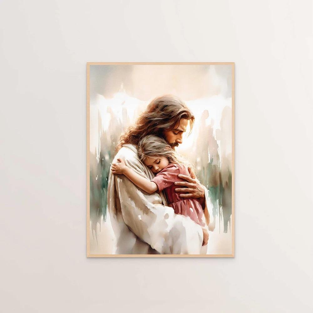 Jesus Christ Canvas Postres Christian Jesus Portrait Wall Art Print Poster I Will Walk with Christ Bible Verse Gift Poster