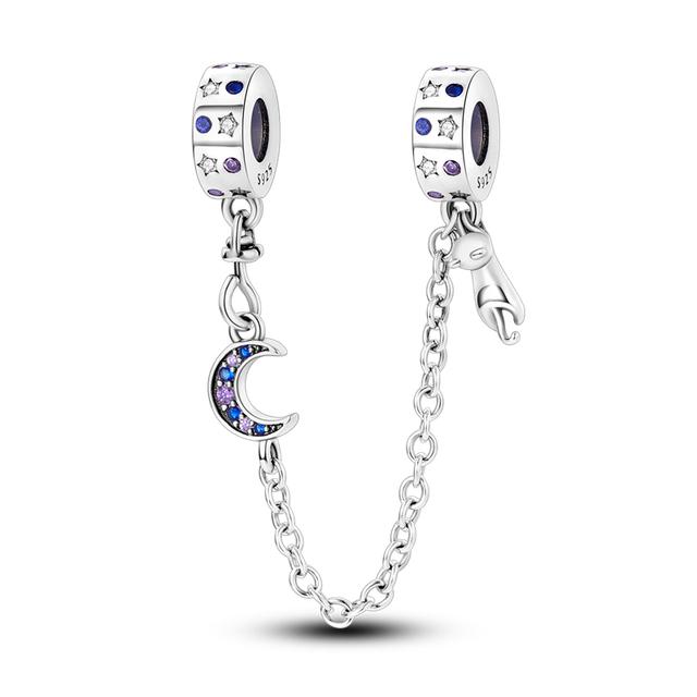 Nový 925 Sterling Silver Sparkling Pav éCrown O Tree Bezpečnostní řetízek Přívěsek Korálky Temperament Náramek Ženy Šperky Dárek
