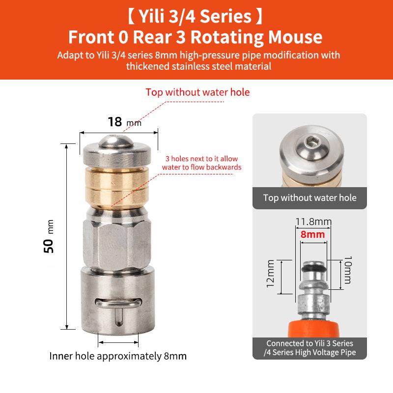 Pressure Washer Sewer Nozzle Drain Cleaning Nozzle Tips For Karcher K Series/Lavor Hose Sewer Cleaning Tool