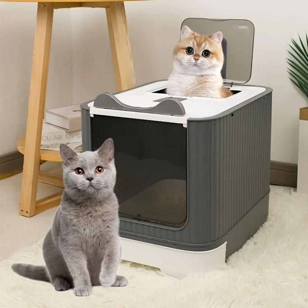 Anti Splash Enclosed Cat Litter Box Odor Sealing Fully Enclosed Hooded Toilet Deodorizing Drawer Cat Toilet Tray