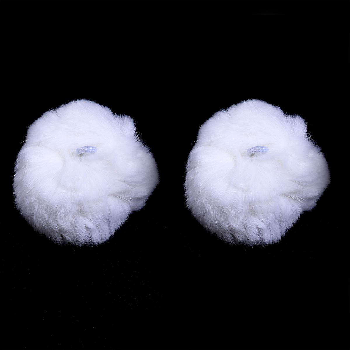 

2pcs/bag Colorful Mink Fur Ball Pendant DIY Crafts for Keychain Pen Bag Earrings Jewelry Accessories Fur Pom Poms Ball Charm білий