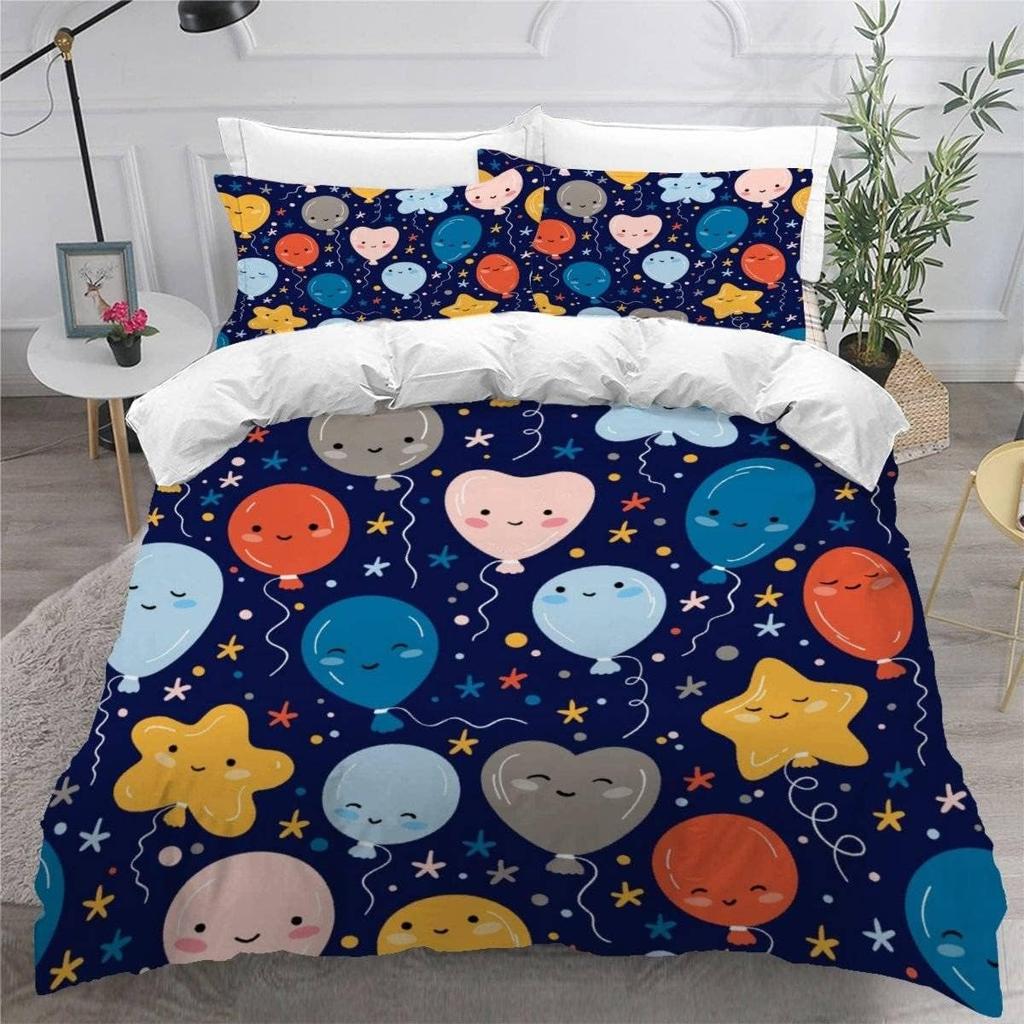 3D Printed Boutique Bedding Set Cartoon Animal 3-Piece Set for Children and Adults Full Size Soft 100% Microfiber Zipper