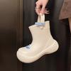Fashion Platform Rain Boots Non-slip 2025 New Summer Rubber Shoes Fashion Waterproof Outer Wearing Booties Short Tube Rain Boots