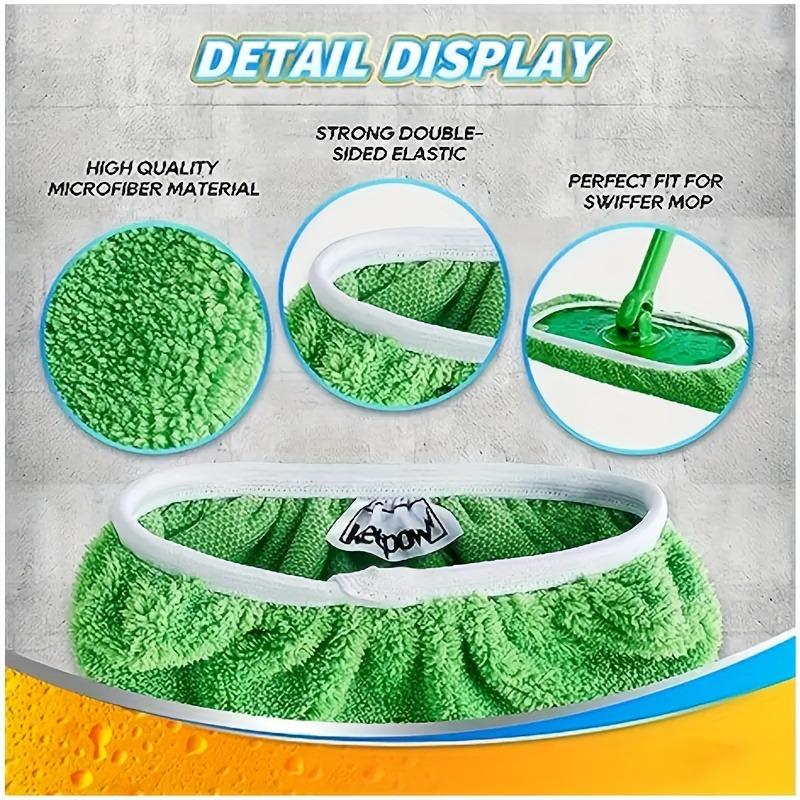 4pcs Reusable Microfiber Mop Pads  Super Absorbent, Washable, Durable, Replacement Cloths for Flat Floor Mops - Easy To Clean Wet/dry Highly Absorbent