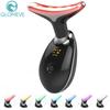 7 cores pescoço rosto beleza dispositivo EMS microcorrente quente facial lifting vibração massageador facial terapia de fótons LED anti rugas cuidados com a pele ferramentas