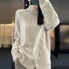 Elegant Loose-Fit Knitwear for Women - 2026 Autumn/Winter Slit Thickened Sweater