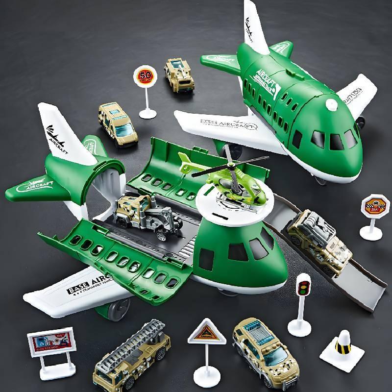 Big Toy Airplane Cars Vehicle Transport Passenger Simulate Plane Fire Gift Truck