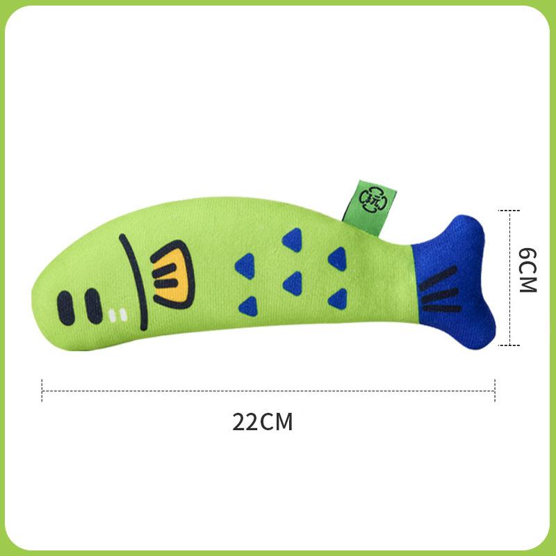 Cute Realistic Linen Fish Catnip Toy for Cats Bite Resistant Squeak Teeth Grinding Sleeping Plush Pillow Kitten Toy Jouet Chats