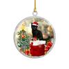 2D Black Cat Christmas Pendant Cartoon Vibrant Black Cat Christmas Ornaments  New Year