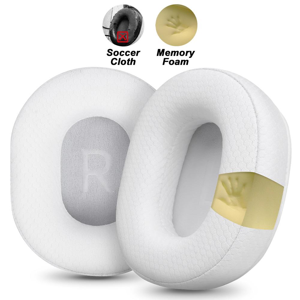 Earpads for Baseus GH02 White Earphone Pads Gaming Wireless Replacement Headphones Earmuffs Mesh Cloth Memory Covers Sponge