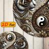 Round Metal Yin Yang Wall Art, Steampunk Office Decor
