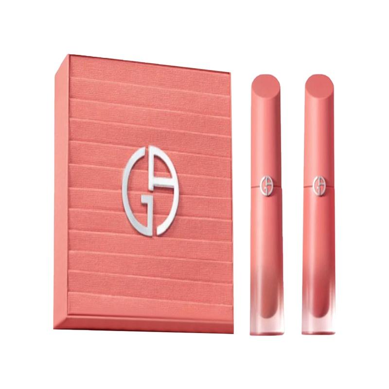Armani Lip gloss/lip gloss/lip glaze Nude brown Two-piece set: Water Lip Glaze #19 Atmosphere Rose 4ml + Water Lip Glaze #18 Original Cold Tea 4ml