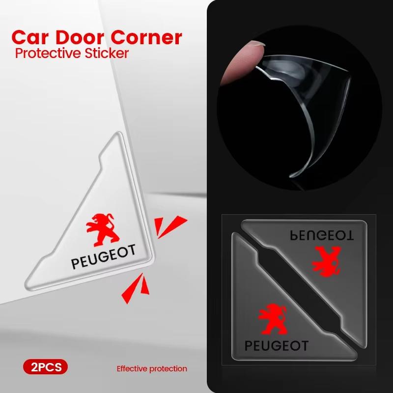 2Pcs Transparent Door Corner Protector Anti Scratch Stickers For Peugeot 308 408 508 2008 3008 4008 5008 Car Exterior Accessory