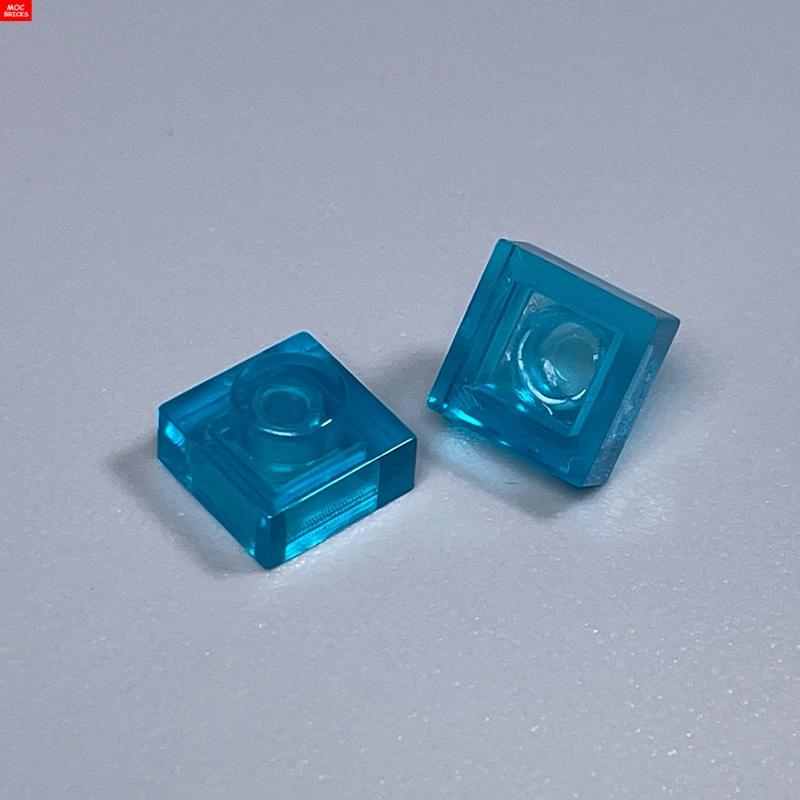 Non-Toxic 50Pcs Moc Bricks 3024 Trans White Blue Plate 1X1 Diy Accessories Educational Building Blocks Action Figure Kids Gift
