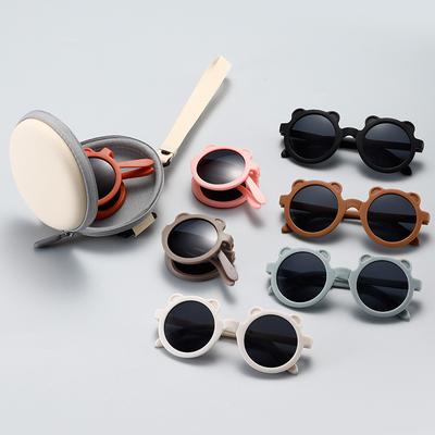 Foldable Kids Sunglasses Cute Little Bear Children Sun Glasses Boys Girls Sun Protection Fashion Baby UV Protection Kids Eyewear