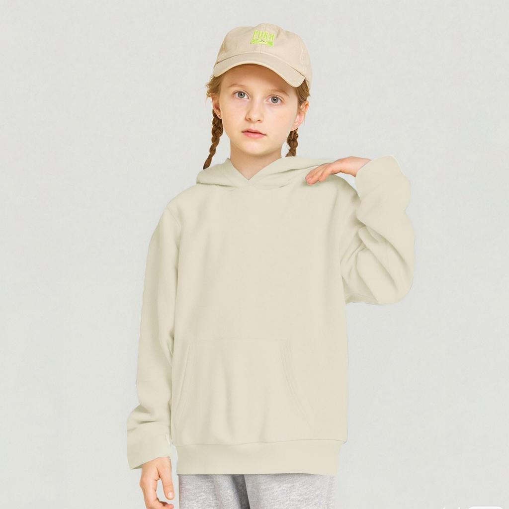 Kids Hooded Pullover Sweatshirt - Color Loose Fit Casual Top for Boys and Girls