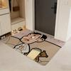 Character M-Mr. Bean Floor Mat Flannel Door Mat Non-Slip Absorbent Washable Indoor Home Rug