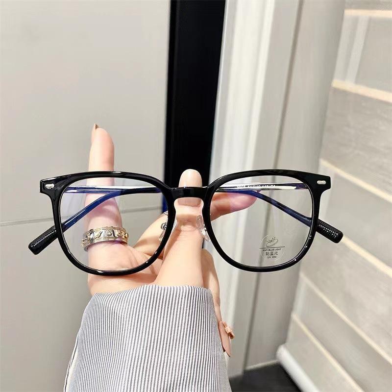 Olive green cold brown glasses myopic women can be equipped with astigmatism degree ultra-light plain large frame anti-blue light eye frame