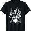 Octopus Playing Drums Drummer Drumming Gift T-Shirt