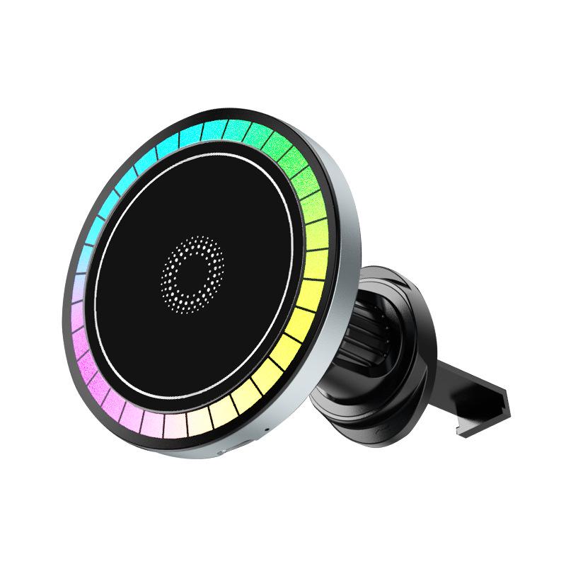 15W Fast Wireless Car Charger with RGB Atmosphere Lighting