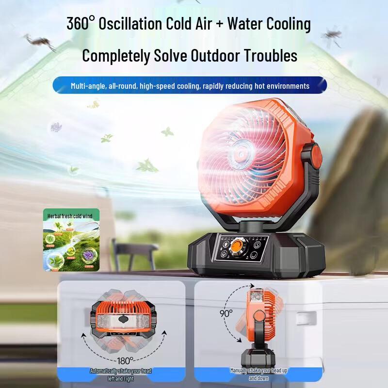 KaPeiDeng Portable Misting Camping Fan with LED Light