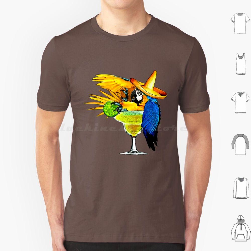 Parrot Drinking Tequila T Shirt Big Size 100 Cotton Jimmy Buffett Beach Parrothead Margaritaville Buffett Parrot Surfing