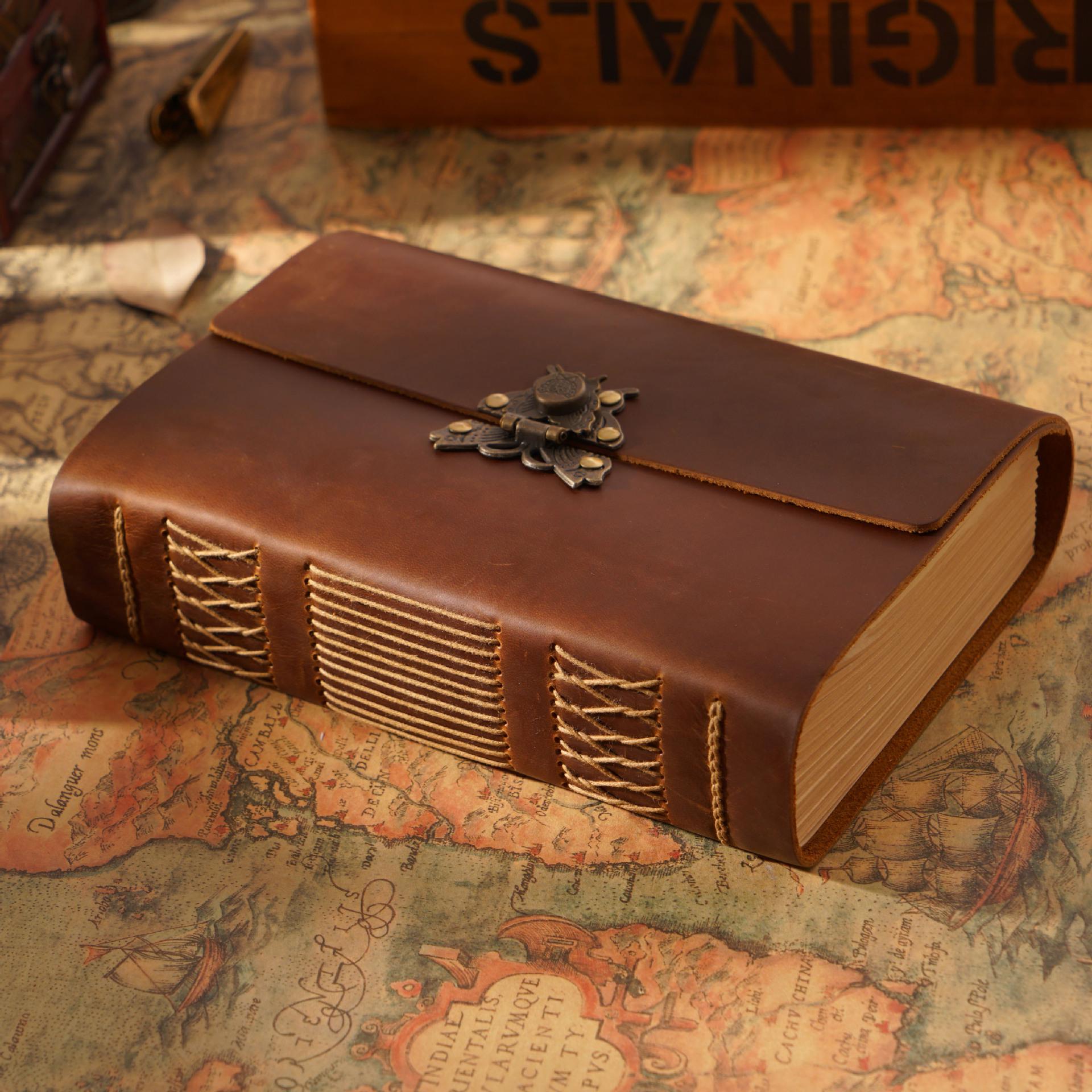 Original Handmade Cowhide Leather Sketchbook: Retro Notebook & Creative Diary Gift