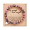 Female Pink Zebra Bead Bracelet. Gift to Daughter and Mother Nana Natural Crystal Stone Healing Spirit Bracelet