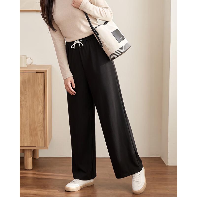 IEF Women's High-Waist Wide-Leg Drawstring Casual Pants