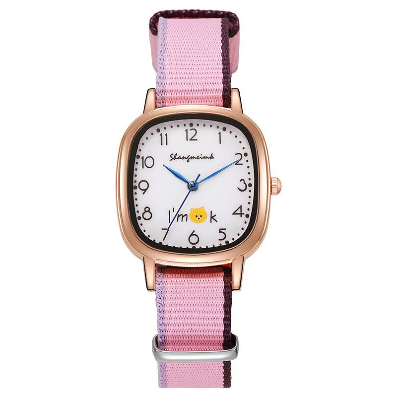 

Новые стильные женские часы Оригинальный стиль женские кварцевые наручные часы Лучшие модные студенческие лучшие подарки часы розовый