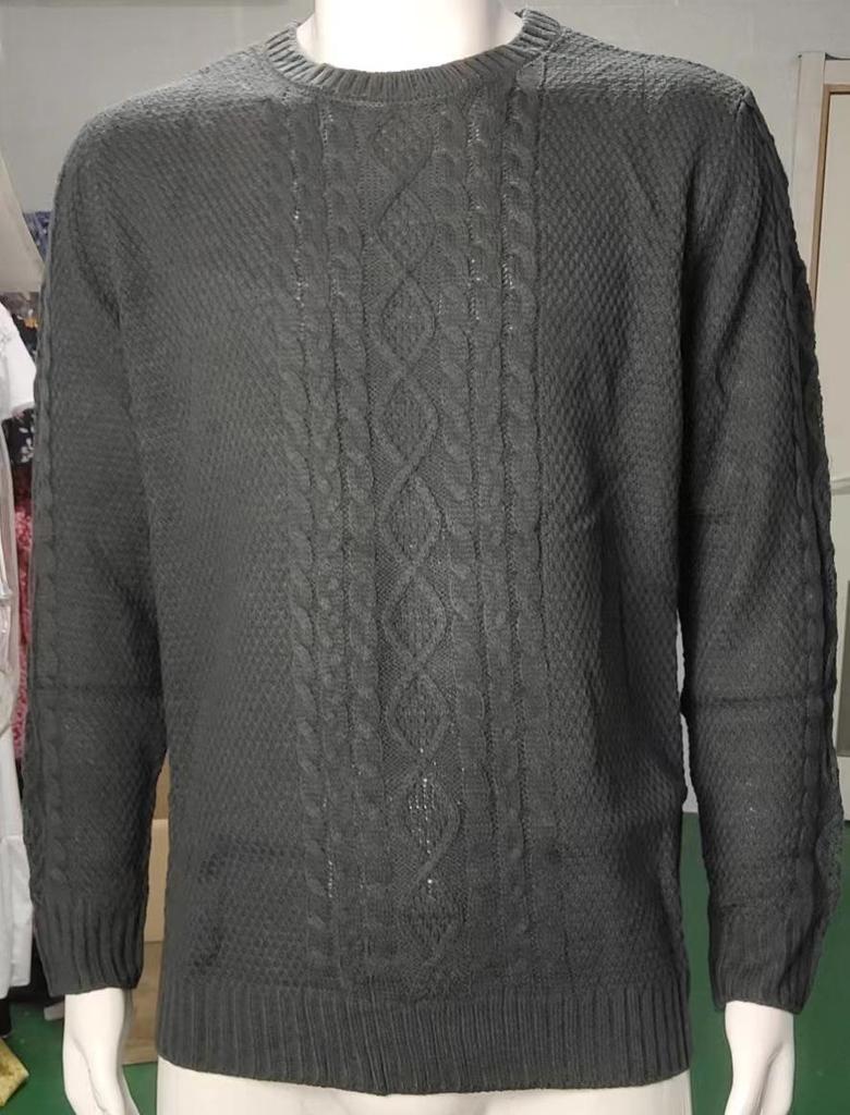 Herren Strickpullover 2025 Herbst/Winter Unifarben Rundhals - Europäischer & Amerikanischer Stil, Große Größen, Langarm