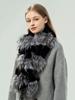 Luxury Korean Women's Medium Winter Eco-Friendly Multifunction Rex Rabbit Fur Scarf Silver Fox Fur Muffler Elegant Accessory for