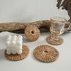 Natural Round Rattan Kitchen Insulation Pad Padding Mat Placemat Bowl Pad Coasters Cup Mats