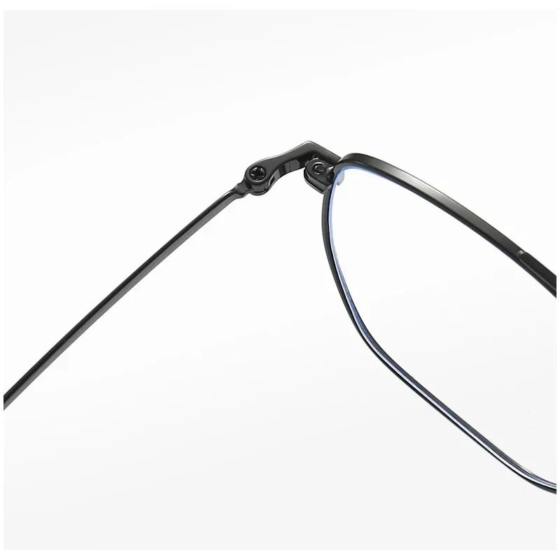 Stainless Steelanti Blue Light Lens Plain Glasses New Flat Light Mirror Double Beam Literature Mirror Frame High Quality