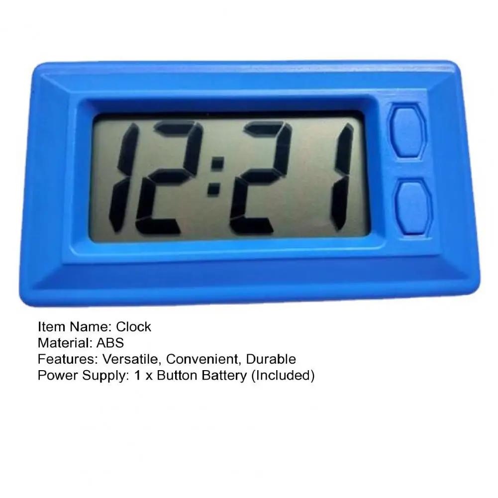 7.7*4.2cm Digital Clock Ultra-Thin LCD Digital Dashboard Clock Alarm Clock Electronic Time Display For Home Office Car Decor
