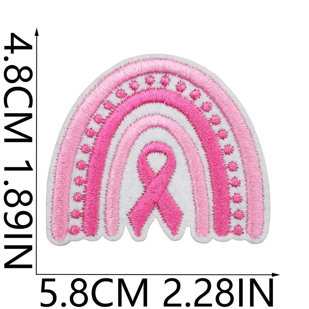 Caring For Women Embroidery Cloth Sticker Pink Ribbon Health Day Patch Sticker Clothes Decoration Computer Embroidery Sticker Love Health
