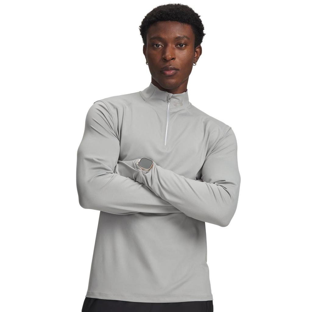 Under Armour Qualifier Soft Comfortable Flexible Lightweight Smooth Dry Easy To Mix And Match Long Sleeve T-Shirt Men tops Titanium-Gray 1379288-069