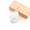 Natural Stone Crystal Agate Water Drop Winding Silk Tree Of Life Pendant Necklace Sweater Chain Water Drop Rough Stone N779