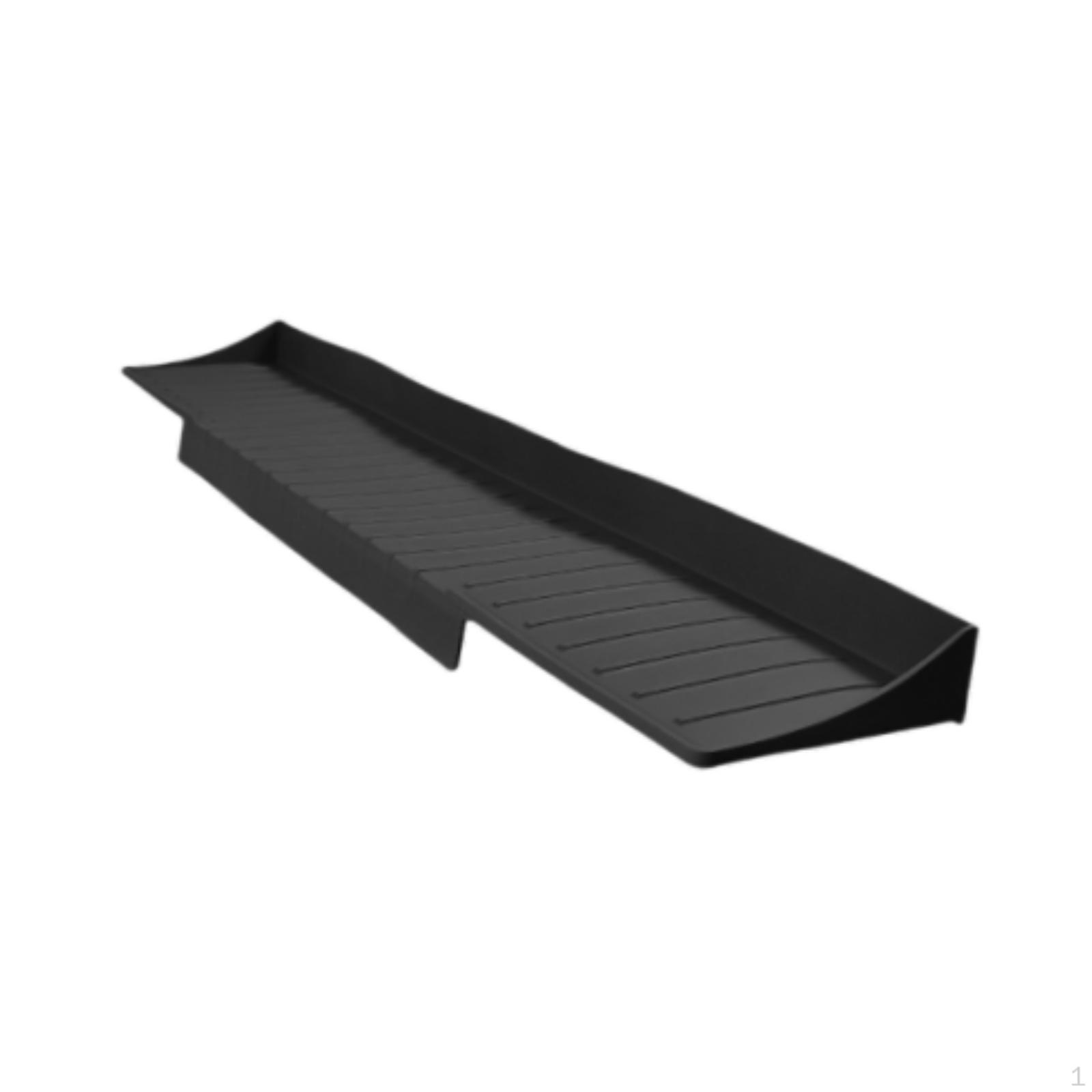 

Коврик для сушки посуды на кухонную столешницу с держателем для губки 11,5 x 66 см чёрный