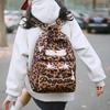 Schoolbag This Year's New Cartoon Plush Class Leopard Print Cat Backpack Niche Design Versatile Popular Schoolbag Manufacturer Wholesale