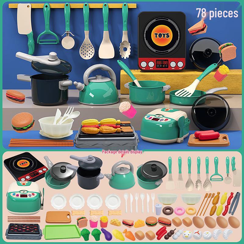 Kids' Kitchen Play Set: Pretend Cookware & Tableware for Boys and Girls