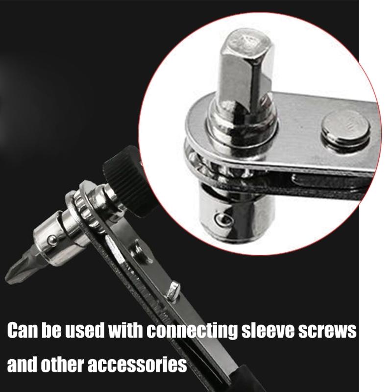 Ergonomic Soft Handle Ratchet Wrench with Double Head Designs 1/4Inch Socket Screwdriver for Precise Fastening Tasks