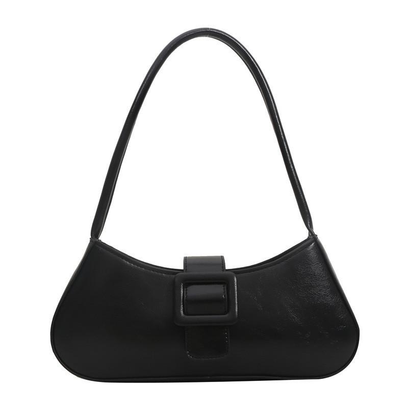 Stylish Minimalist Ins Small Batch Bag Pu Material Street Fashion Shoulder Bag 2023 Winter New Bag