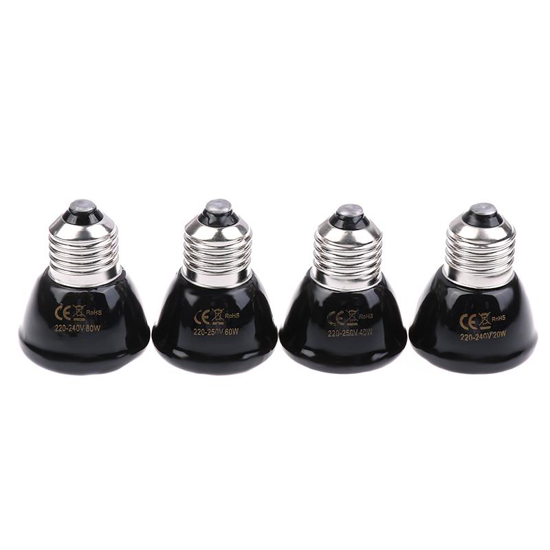 1 buc 220-240V Lampă de încălzire cu infraroșu îndepărtat Ceramică neagră E27 Bec încălzitor pentru animale de companie Incubator Pui Broască țestoasă Șopârlă Reptilă Lumină 20-80W