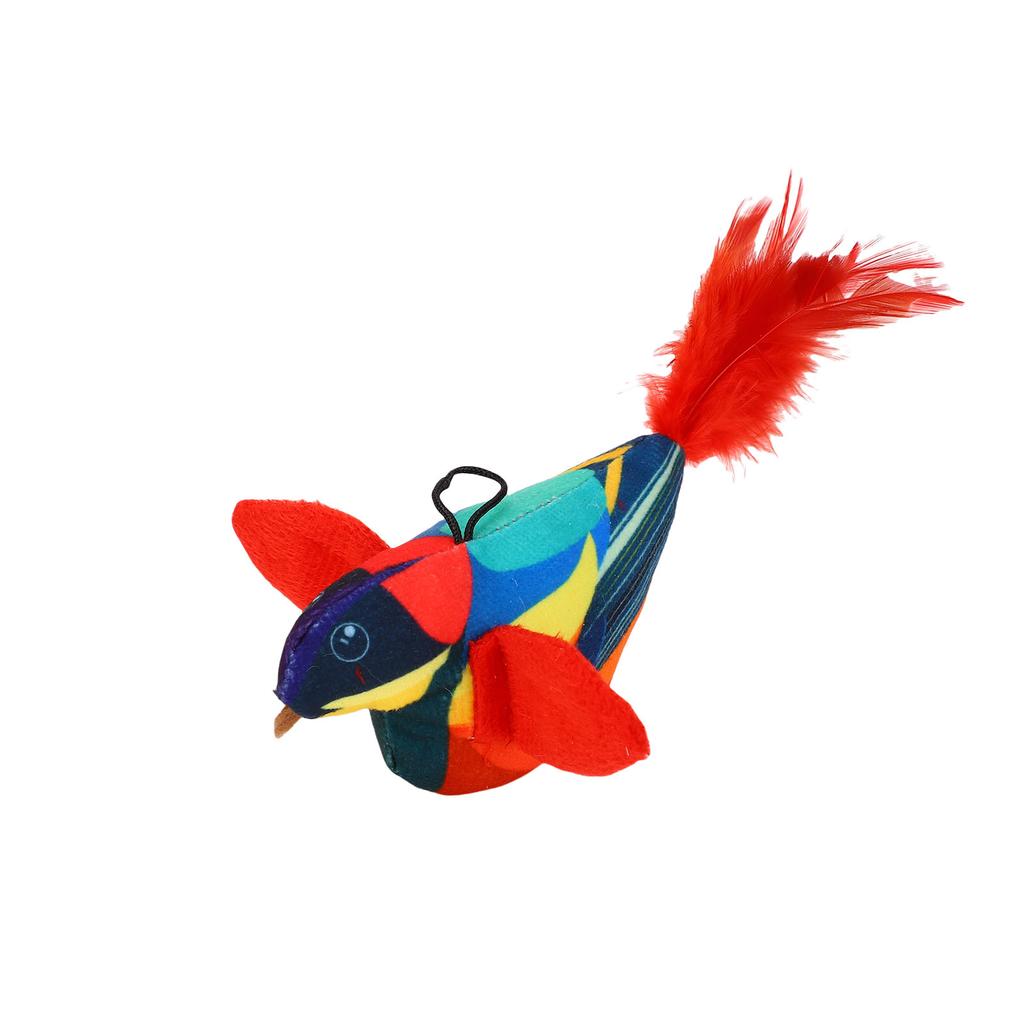 4 Stück Interaktives Hängendes Vogel Katzenspielzeug Set Zwitscherndes Geräusch Lebensecht Plüsch Katzenminze Kätzchen Jagd Übungsspielzeug für Drinnen