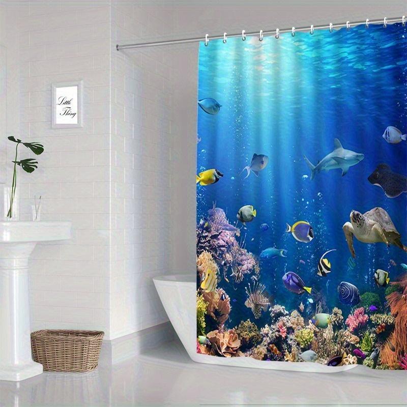 Tenda da Doccia Mondo Sottomarino Vivace Pesci e Barriera Corallina - Lavabile in Lavatrice, Barriera per la Privacy in Bagno e Decorazione per la Casa