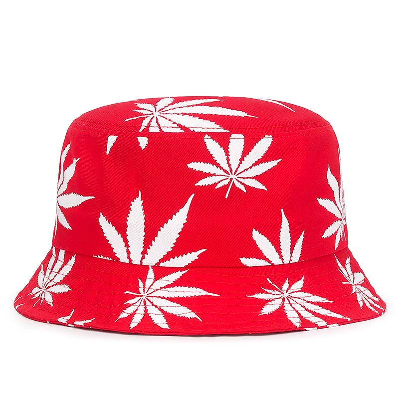 Black Leaf Bucket Hat Summer Coconut Tree Unisex Simple Bob Caps Hip Hop Gorros Men Women Panama Cap Beach Fishing Boonie Sunhat